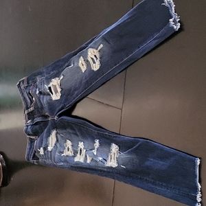 Destroyed stretch crop jeggings